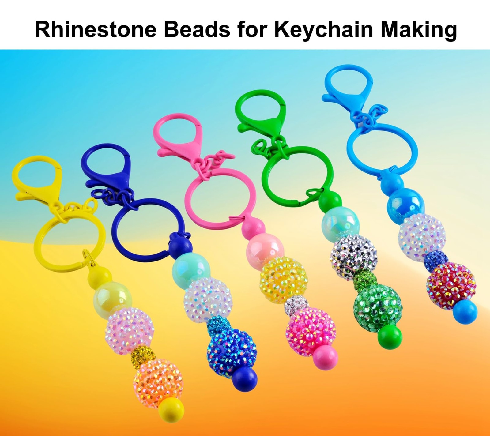 20mm Rhinestone Beads for Pens 20pcs Beaded Bling 20mm, Multicolor
