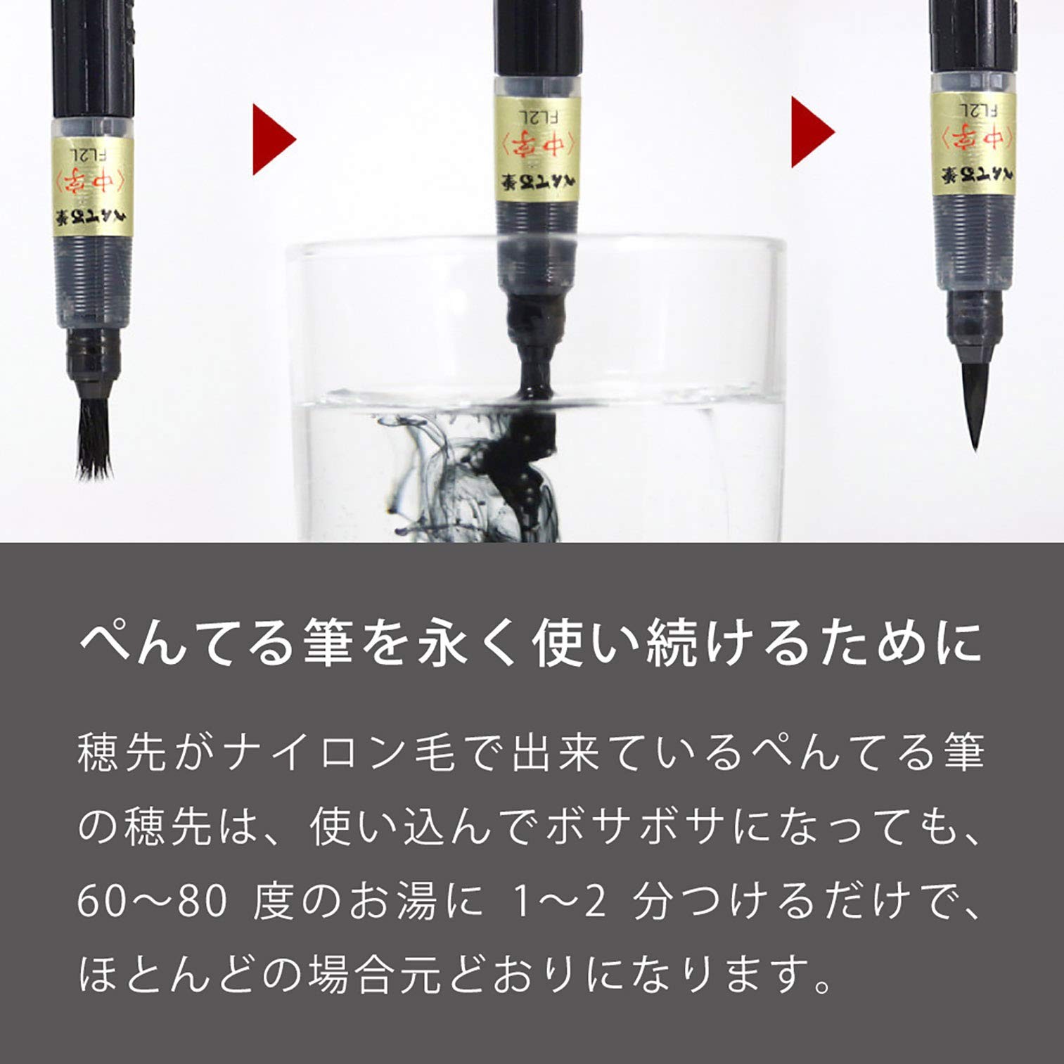 Pentel Brush Pen XFP5M Medium Point Black 1 Count (Pack of 1),
