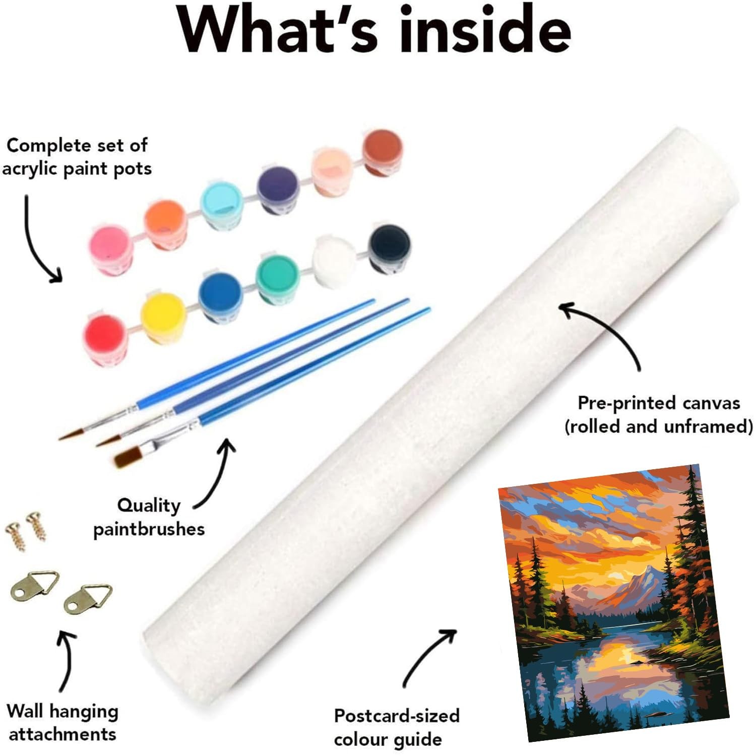 Landscape Paint by Numbers Kit for Adults-Mountain Adult Paint by Number Kits on