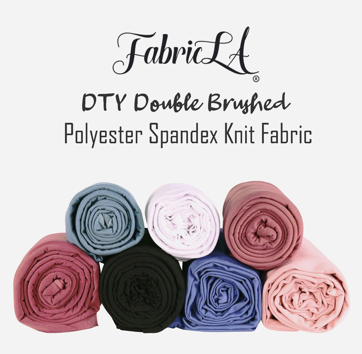 FabricLA | DTY Polyester Knit Spandex Fabric 58/60″ Inches Wide by the Yard