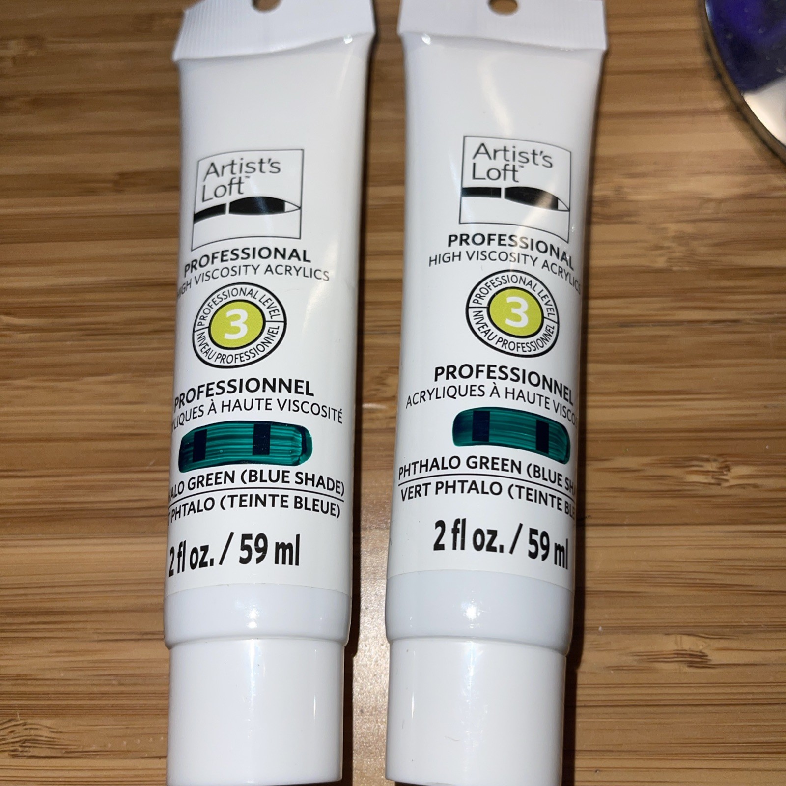 2x High Viscosity Acrylic Paint Level 3 Artist’s Loft Phtalo Green Blue Shade