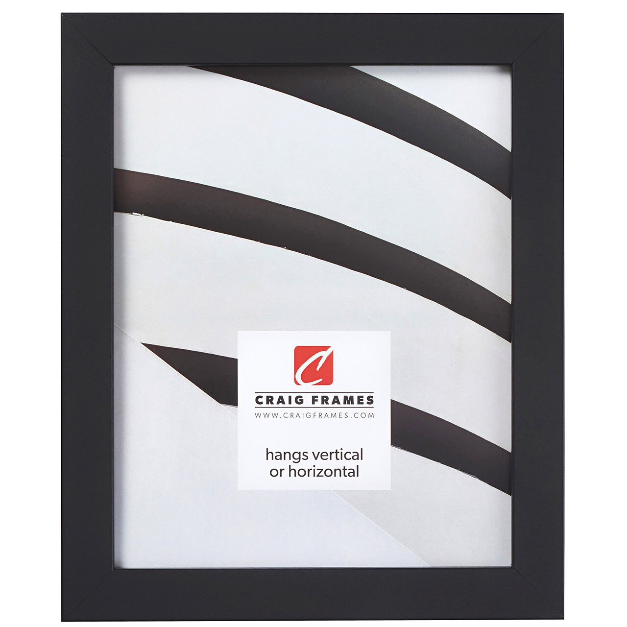 Craig Frames Essentials, 1 Inch Wide Modern Satin Black Picture Frame