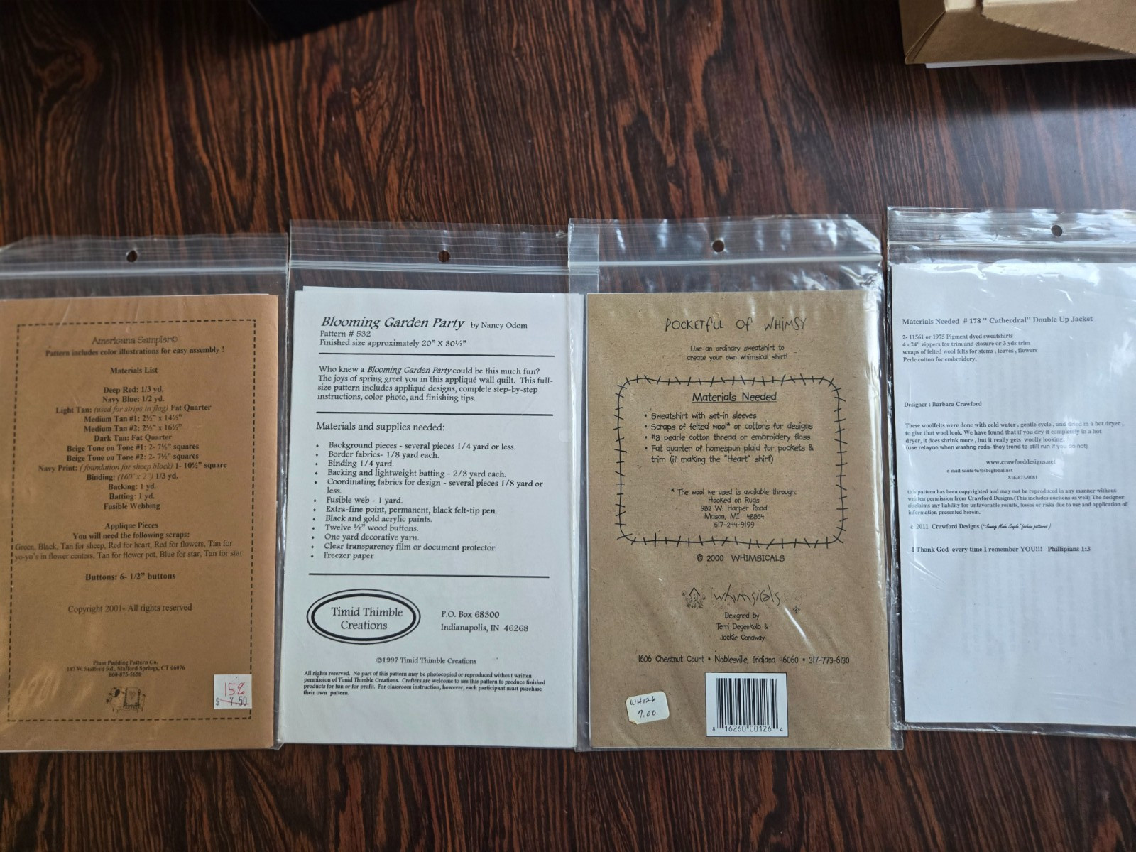 Lot of 8 Appliqued Patterns Varies Assorted ones