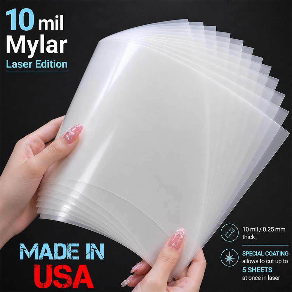 10 Mil Mylar Stencil Sheets – Frosted Plastic Laser-Cut Material, Made in USA