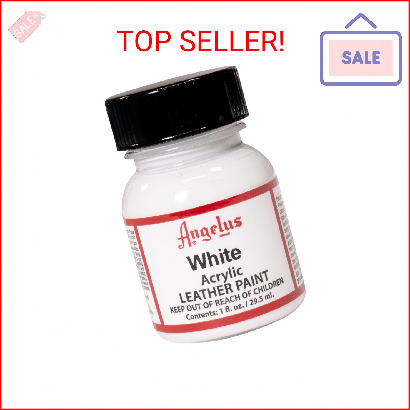 Angelus Acrylic Leather Paint, 1 Fl Oz, White – Professional Flexible, Crack, Sc