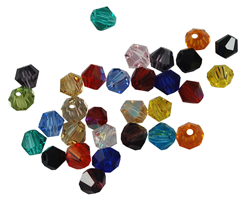 100 Bulk Beads Faceted Bicone Assorted Colors Wholesale Beads Mix 4mm Lot