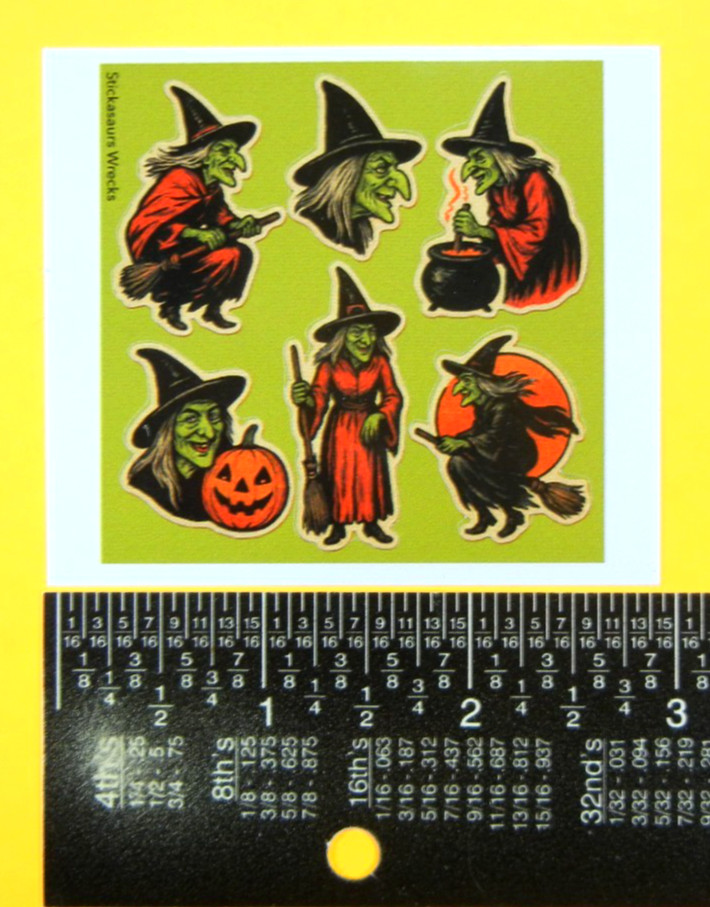 Vintage Style Halloween Witches Mini Sticker Sheet