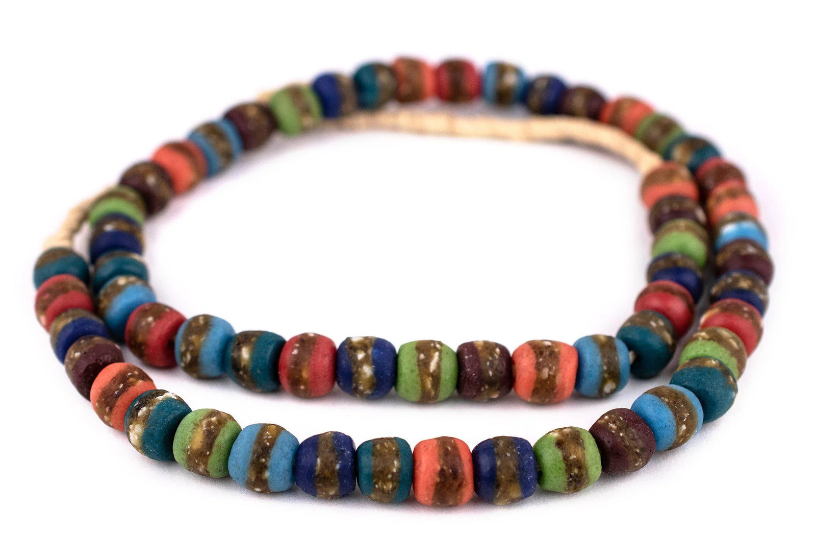 Mixed Kente Krobo Beads 11mm Ghana African Multicolor Round Glass Large Hole