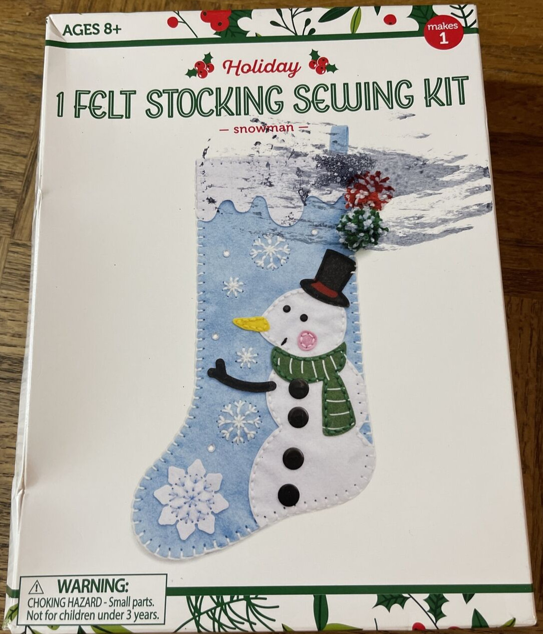 Christmas/Holiday “Snowman” Felt Stocking Sewing Kit-Brand New-SHIPS N 24 HOURS