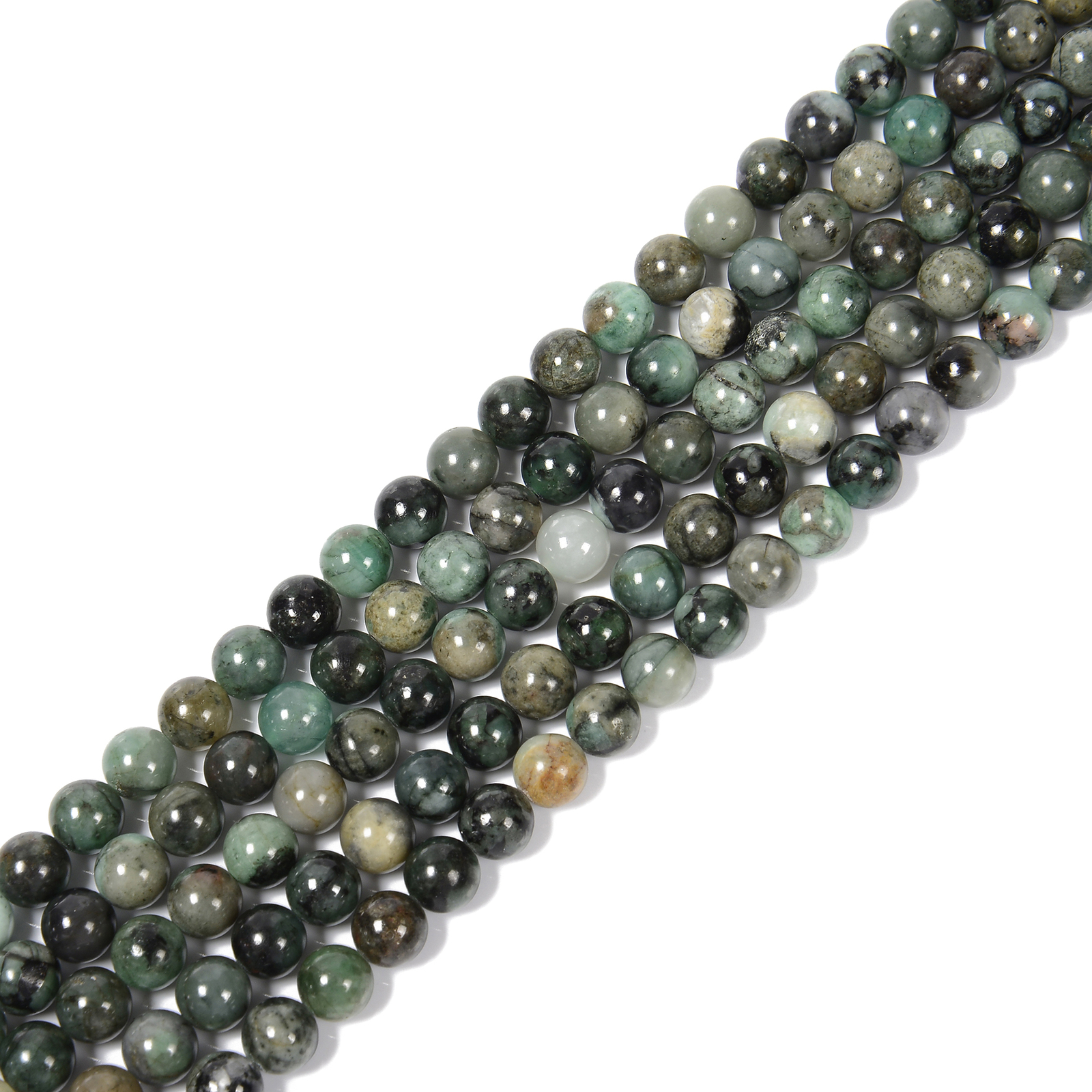 Natural Emerald Smooth Round Beads 6mm 8mm 10mm 15.5″ strand