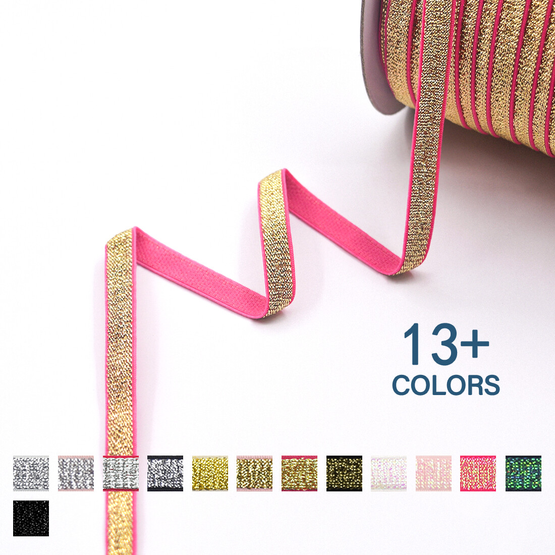 Metallic Glitter Bra Strap Elastic Band 3/8″ 10mm Lingerie Making 2 5 10 Yard
