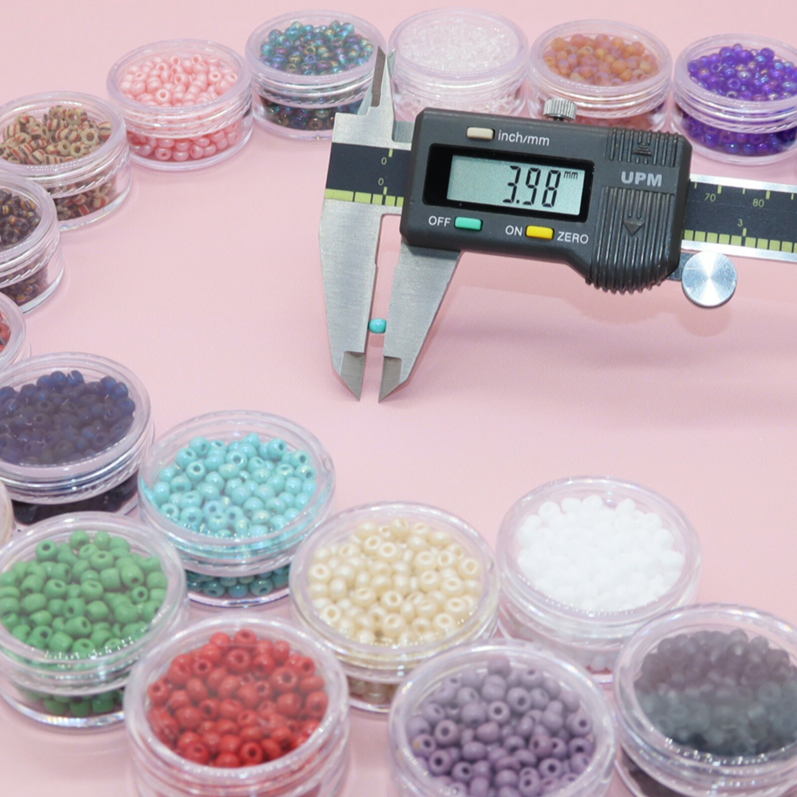 Fun-Weevz 6/0 Glass Seed Beads for Jewelry 18 Colors Glass Mini Beads for Adults