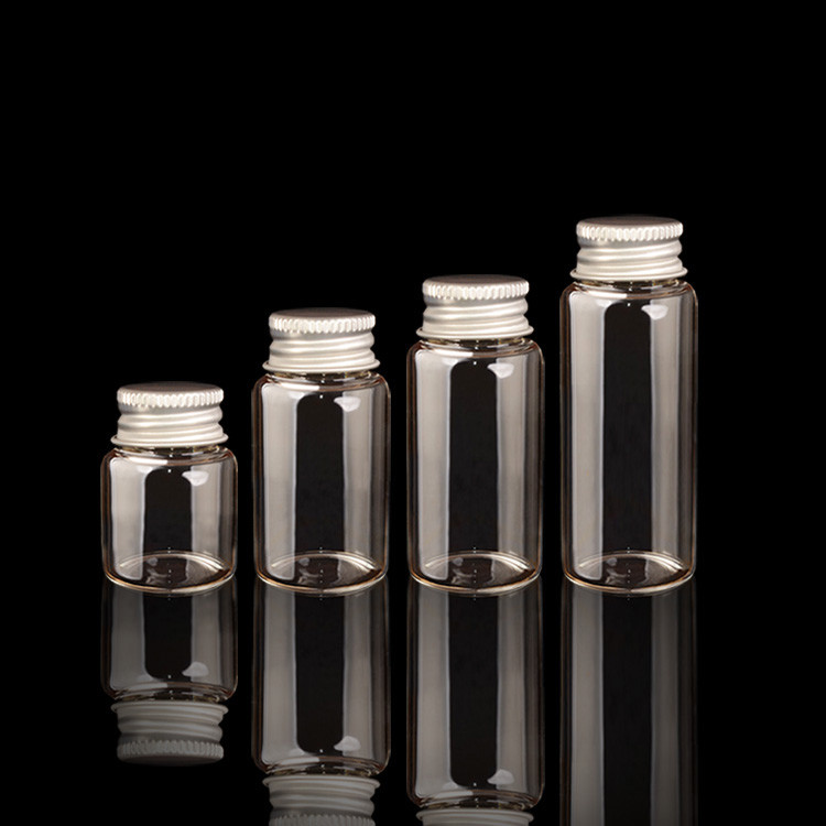 2ml~100ml Aluminium Lid Glass Vial Jars Transparent Bottle Crafts DIY Ink Bottle
