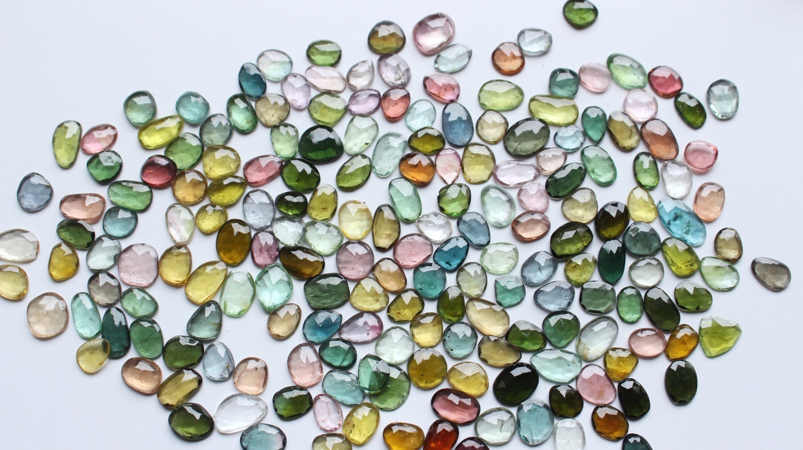 AAA+++ Tourmaline Gemstone Natural Multi Tourmaline Rose Cut Faceted Loose Cabs