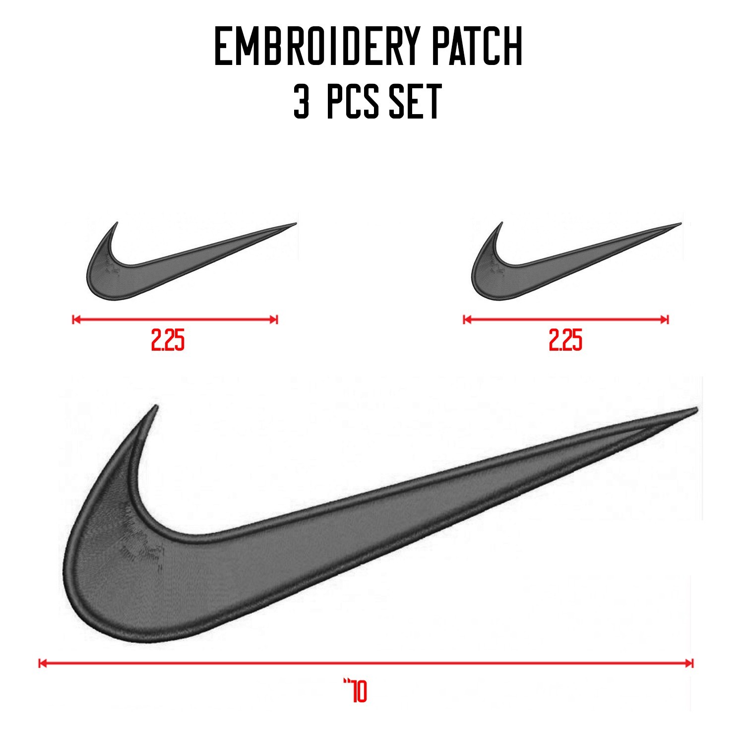 SWOOSH Logo Patch 2.25″ Embroidered Iron/Sew-on Badge for Jackets, Hats,Bags