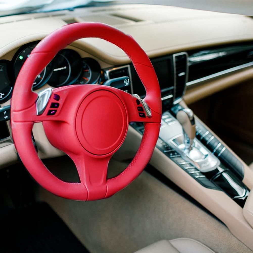 Suede Fabric Wrap Red Car Interior Dash Console Custom Decoration Cloth Sheet…