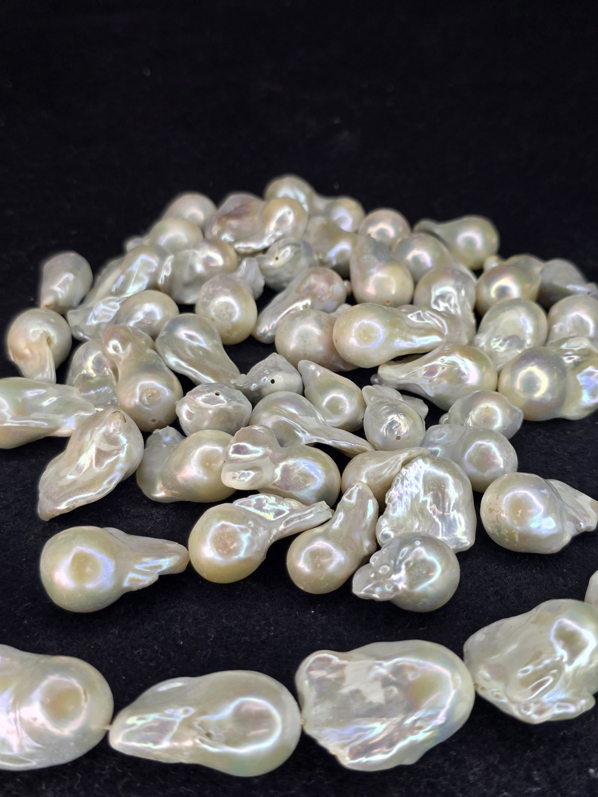 (Lot Of 15) AA Natural Baroque Pearl Beads- Natural White Pre Drilled…
