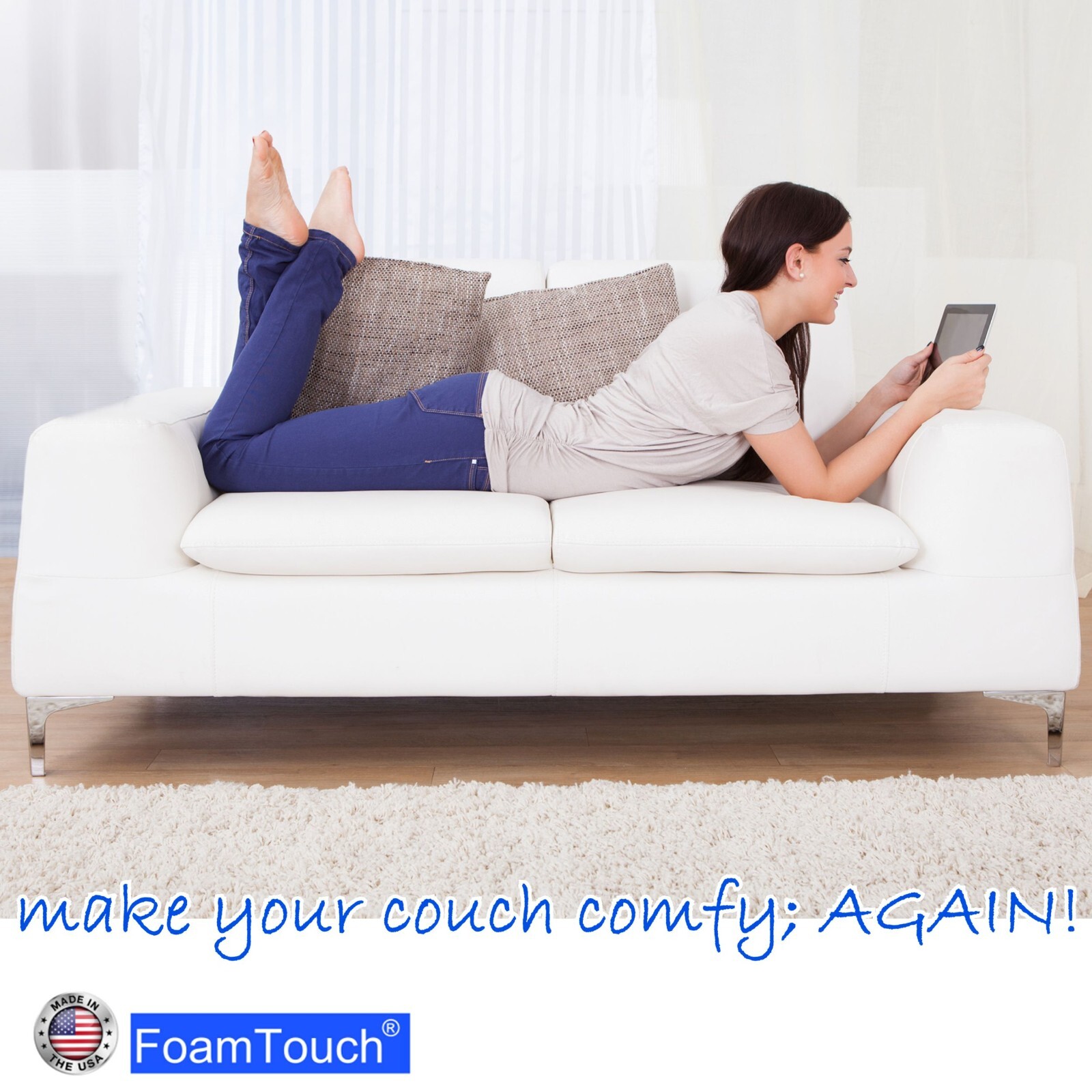 FoamTouch high density Square foam sheets 1″-2″ thick, 12″-72″ sides CUSTOM CUT