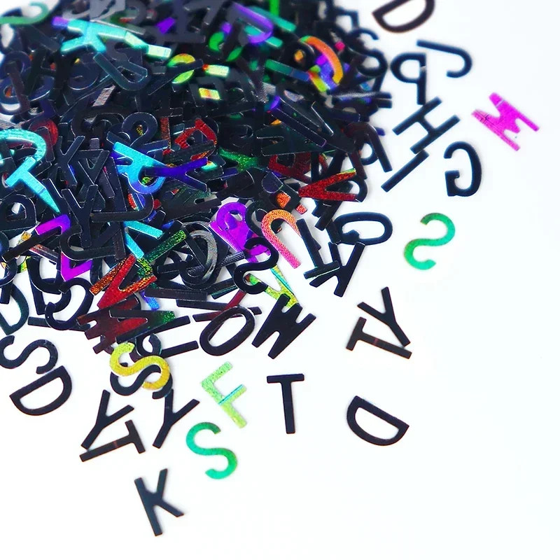 10g Holographic Alphabet Glitter Flakes Resin Sequins Filler DIY Epoxy Mold