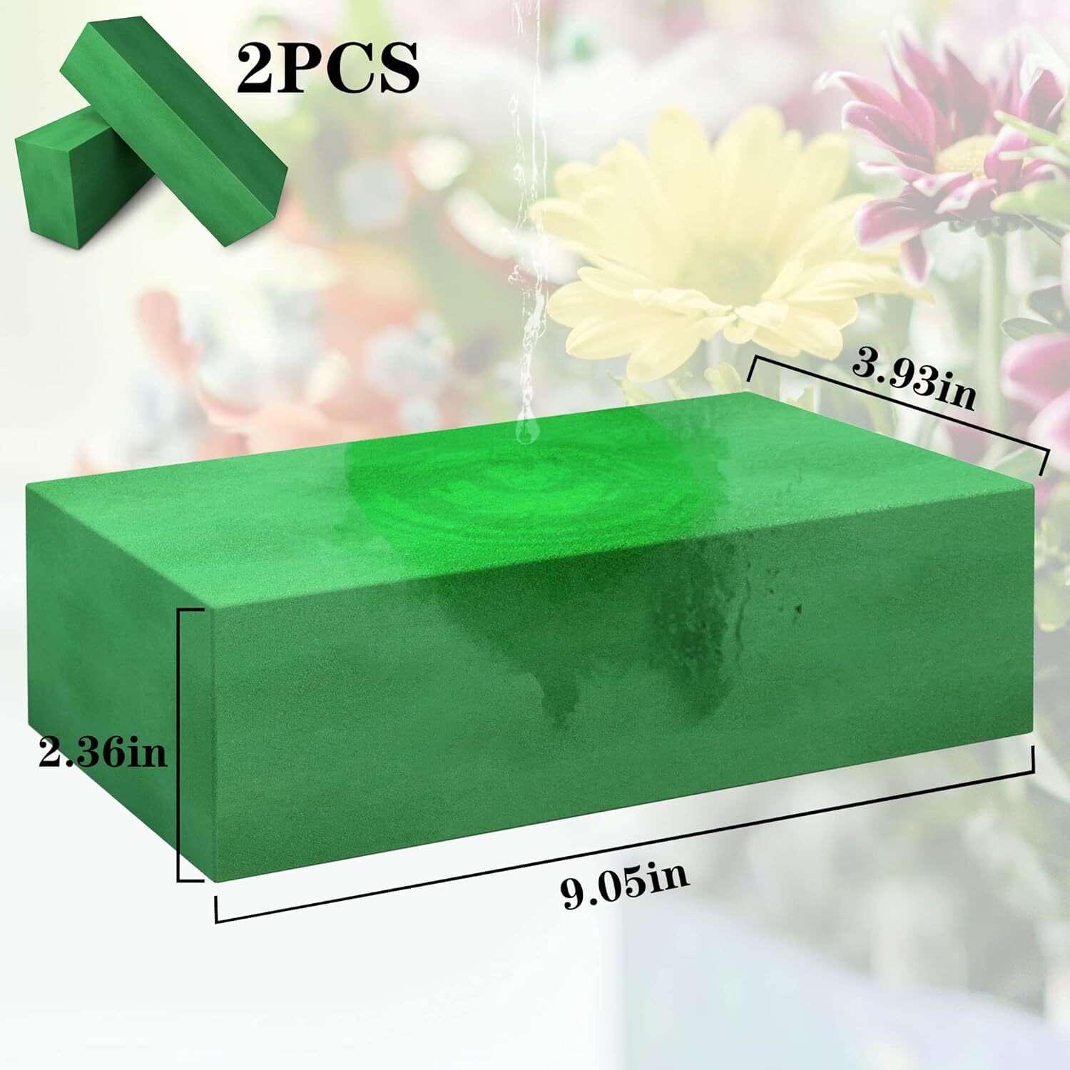 Max Shape Pack of 2 Large Size Floral Foam Blocks for Fresh and 2