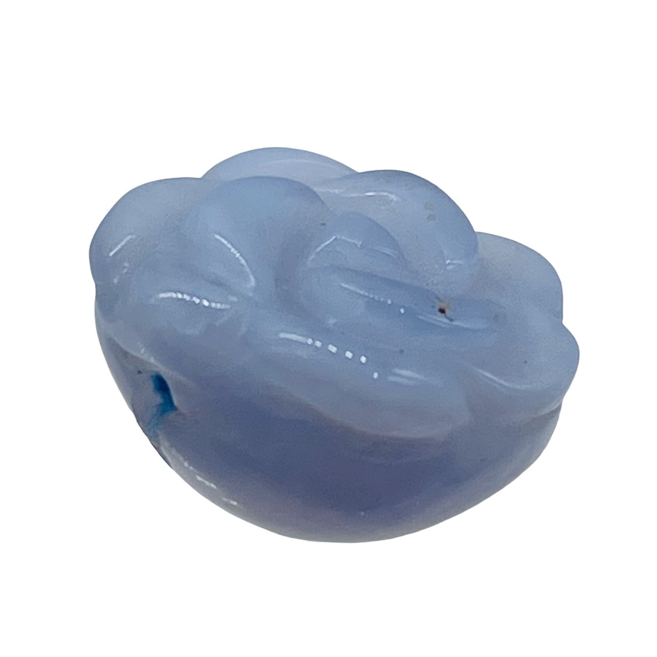 Blue Lace Agate Rose Flower Bead | 10×9-12x9mm | Lavender | Rose | 1 Bead |