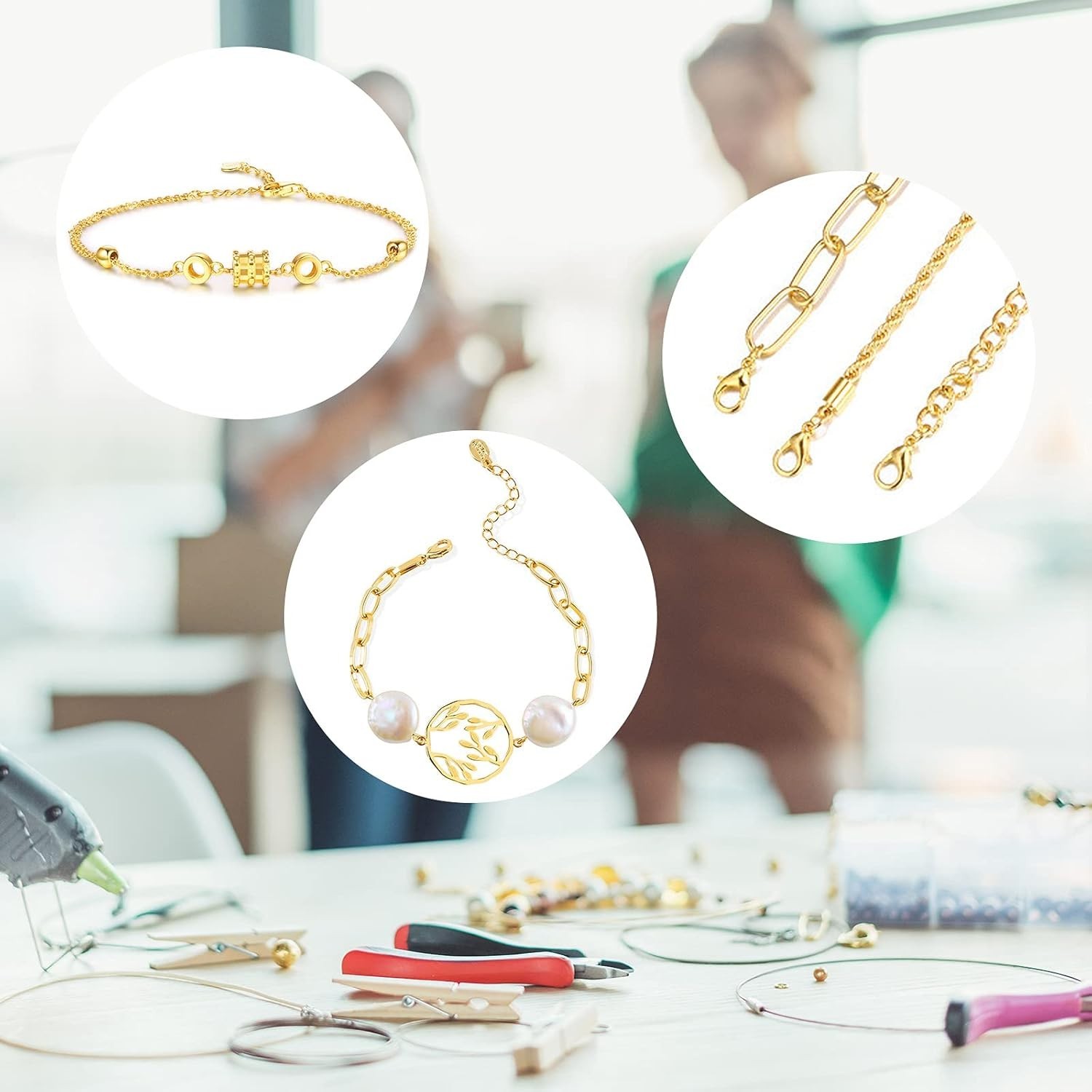 300 Pcs Gold Jewelry Making Kit: Lobster Clasps & Jump Rings for DIY Crafting