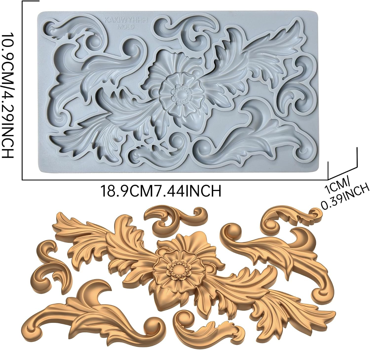 Redesign Home Decor Moulds，Style C，Baroque Curlicues Scroll Lace，Sculpted
