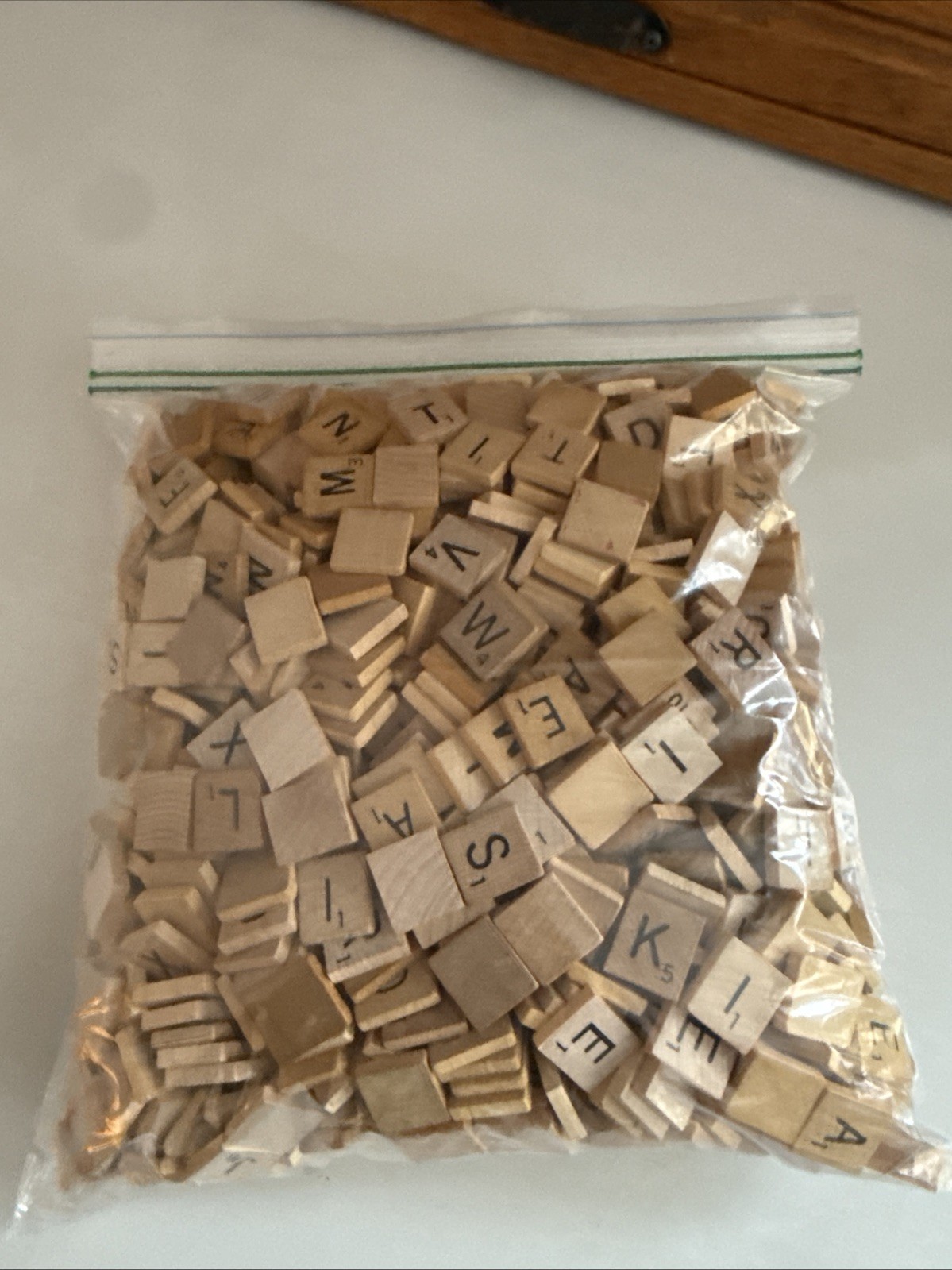 Scrabble Tiles Lot Wooden Letters Crafting Pieces Gallon Bag 3 Lbs 2.9 Oz Huge