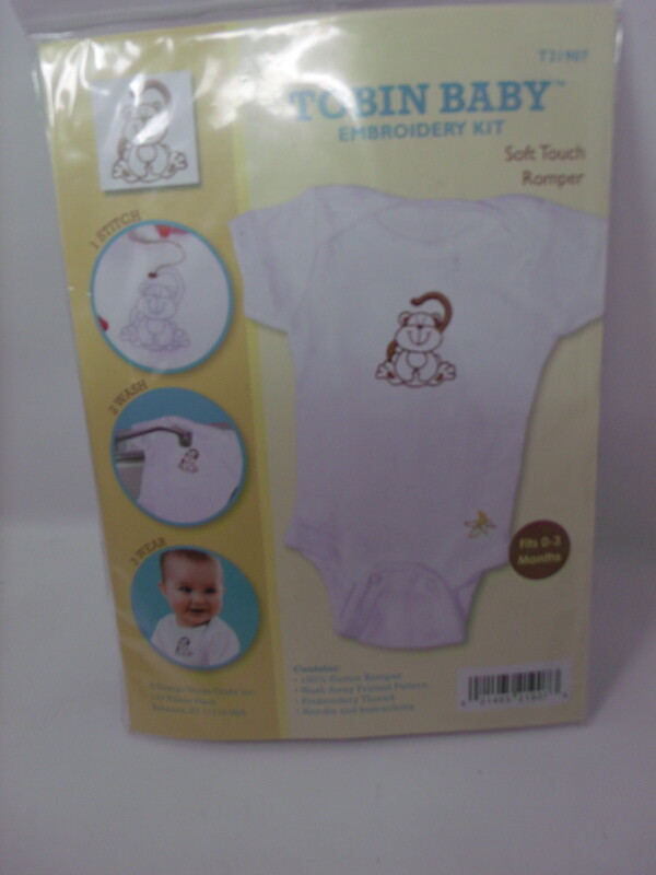 Tobin MONKEY Soft Touch Embroidery Romper 0-3 months