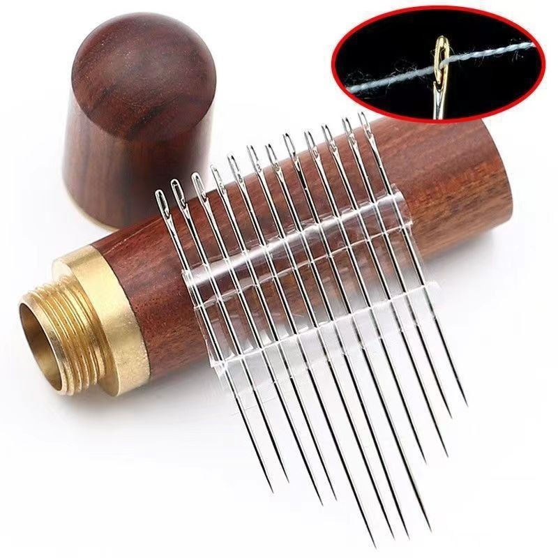 30PCS Stainless Steel Self-threading Needles Opening Sewing Darning Needles