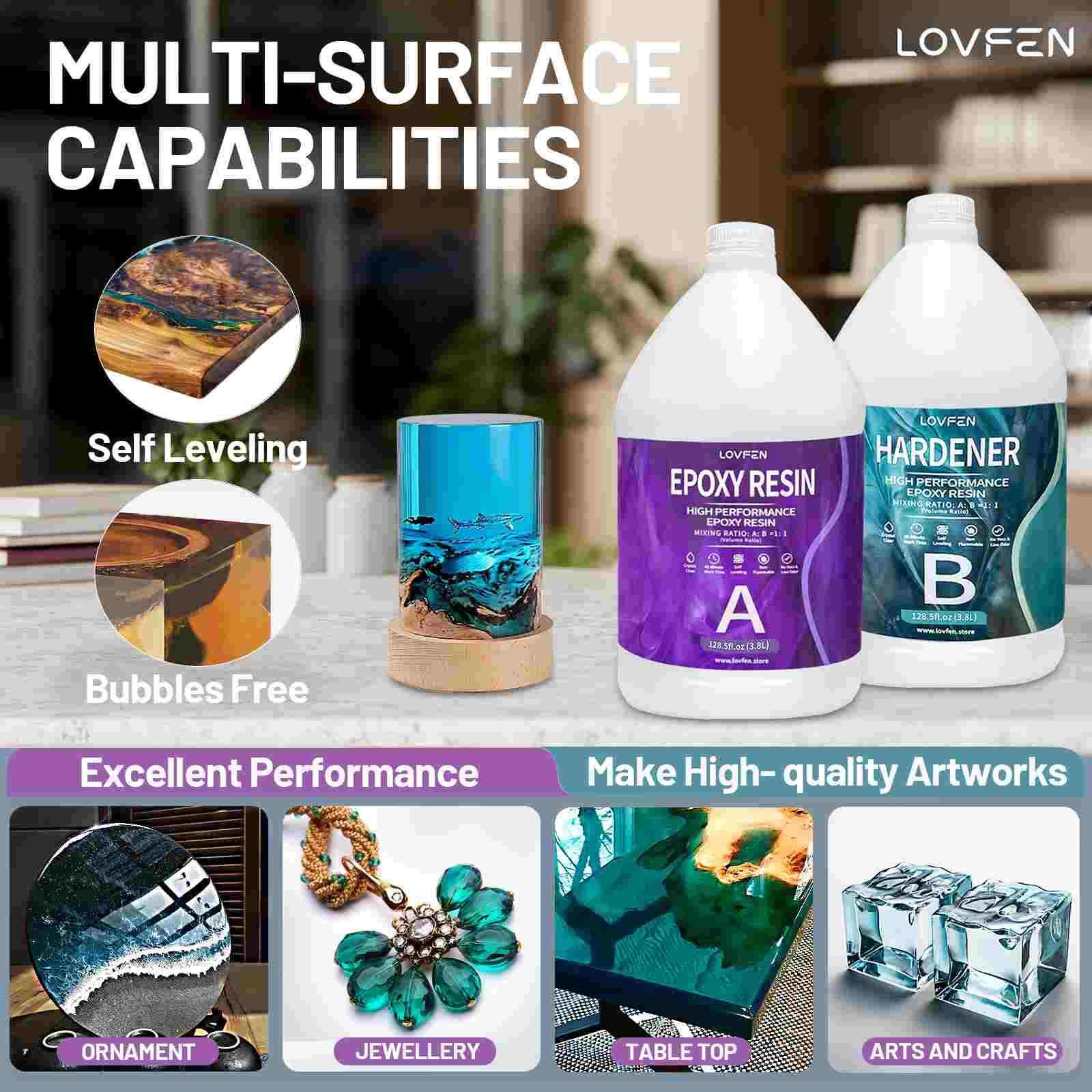 Bulk 4 Gallon Kit – Crystal Clear Tumbler 1:1 Epoxy Resin DIY Craft Arts Coating