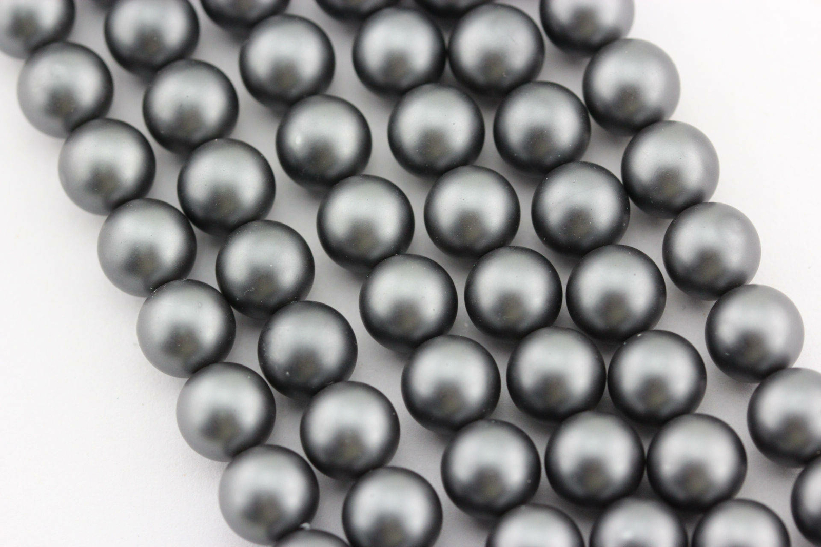 Gray Shell Pearl Matte Round Beads 6mm 8mm 10mm 15.5″ Strand