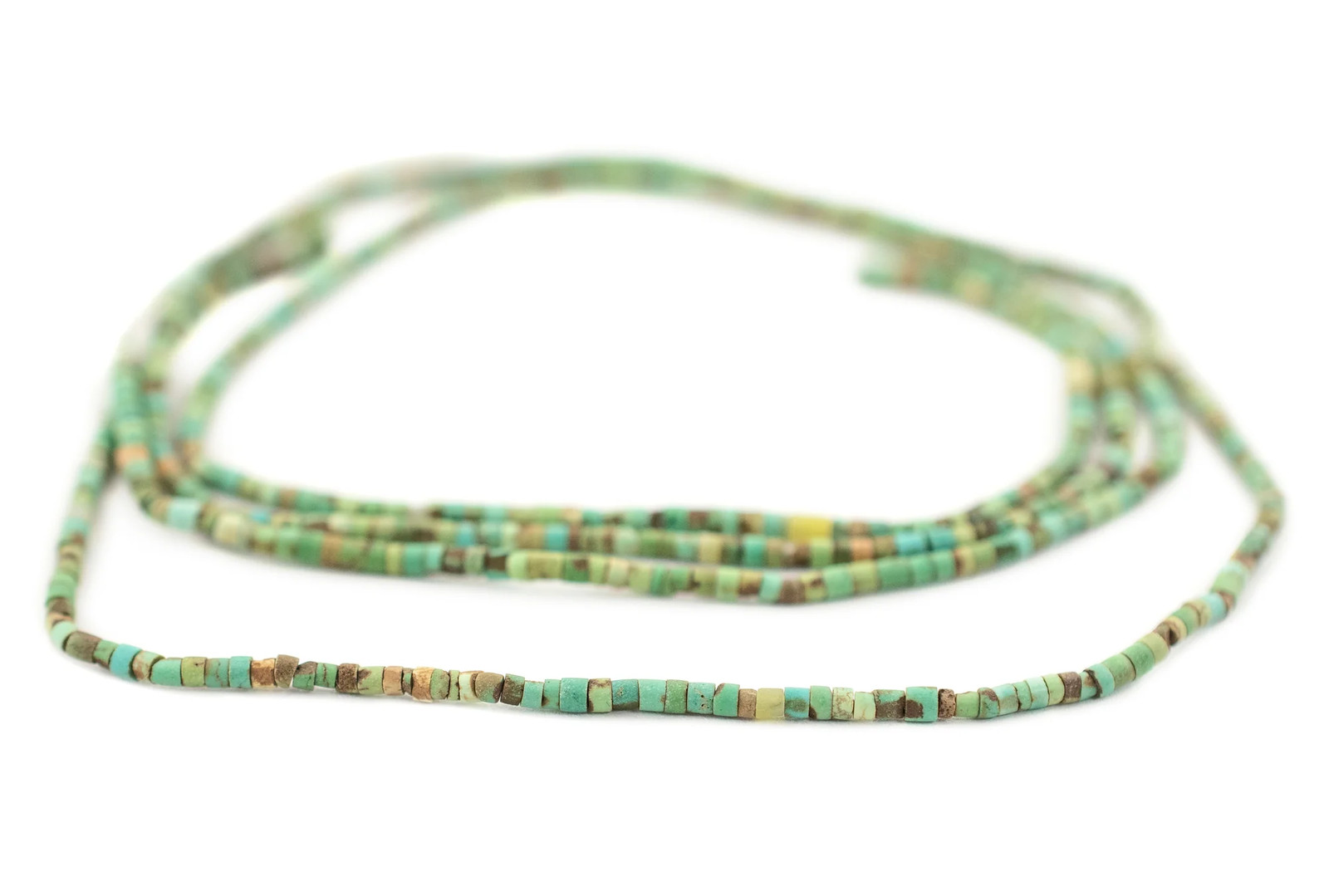 Emerald Green Turquoise Heishi Beads 2mm Afghanistan Gemstone 15 Inch Strand