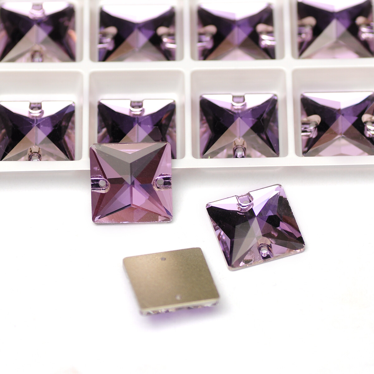 Square colorful Sew On Stone Crystal Glass Rhinestones Sewing On For Jewellery