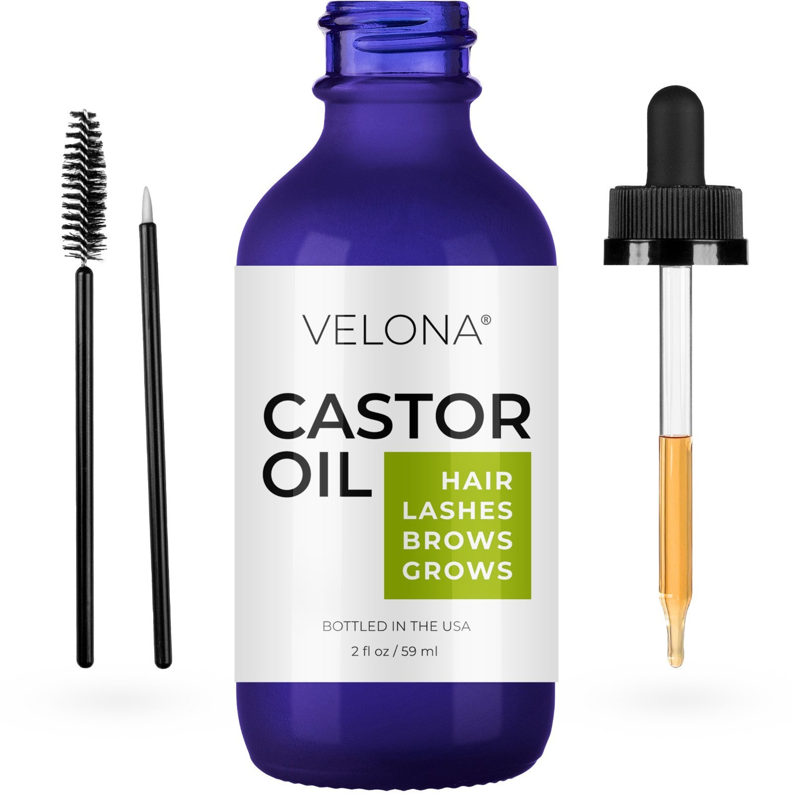 Velona USDA Certified Organic Castor Oil 2oz-7lb Eyelashes Eyebrows Cold Pressed