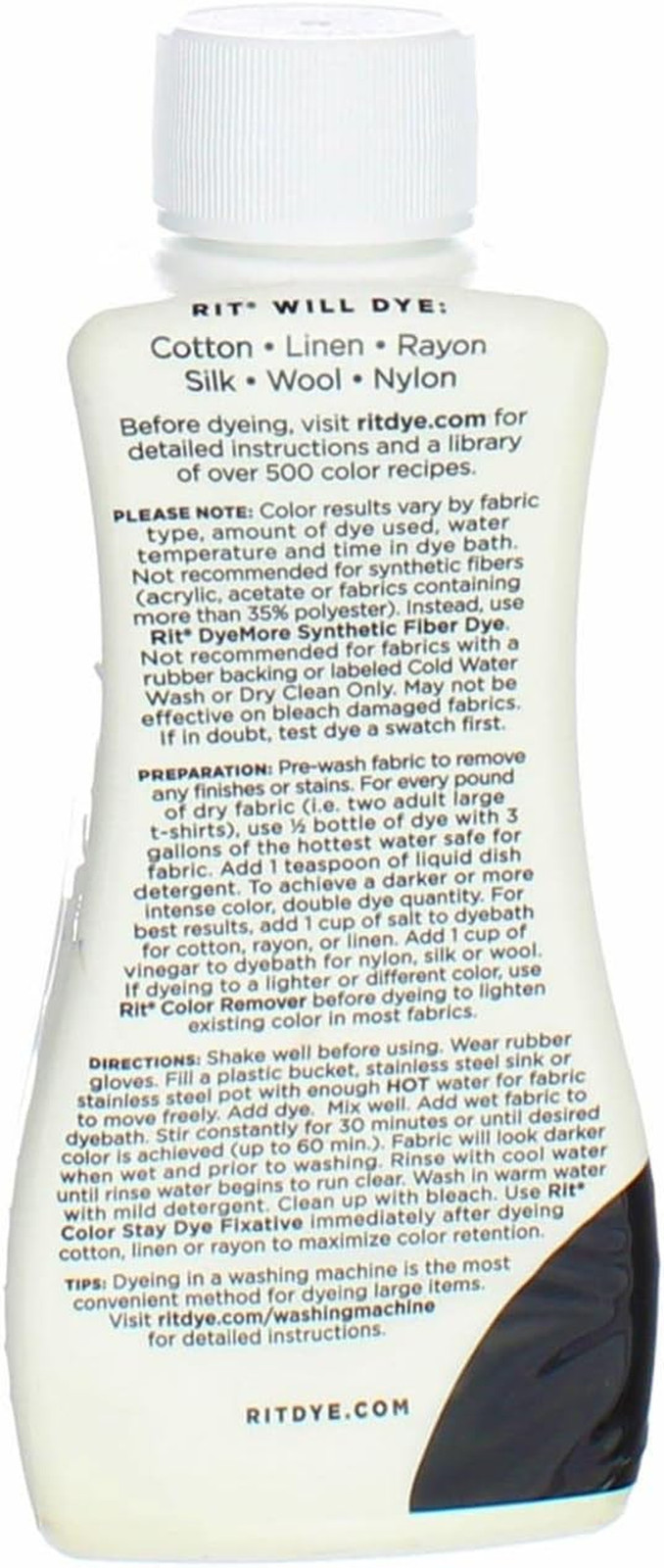 Liquid Black Dye 8 Oz All Purpose Fabric Dye for Cotton Polyester Acrylic