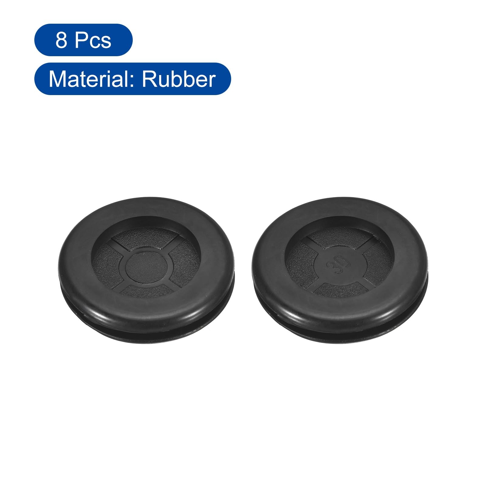 uxcell 8Pcs Rubber Grommets 1-1/8″ (30mm) Drill Hole, 1″ 1-1/8″DH,1″ID, black