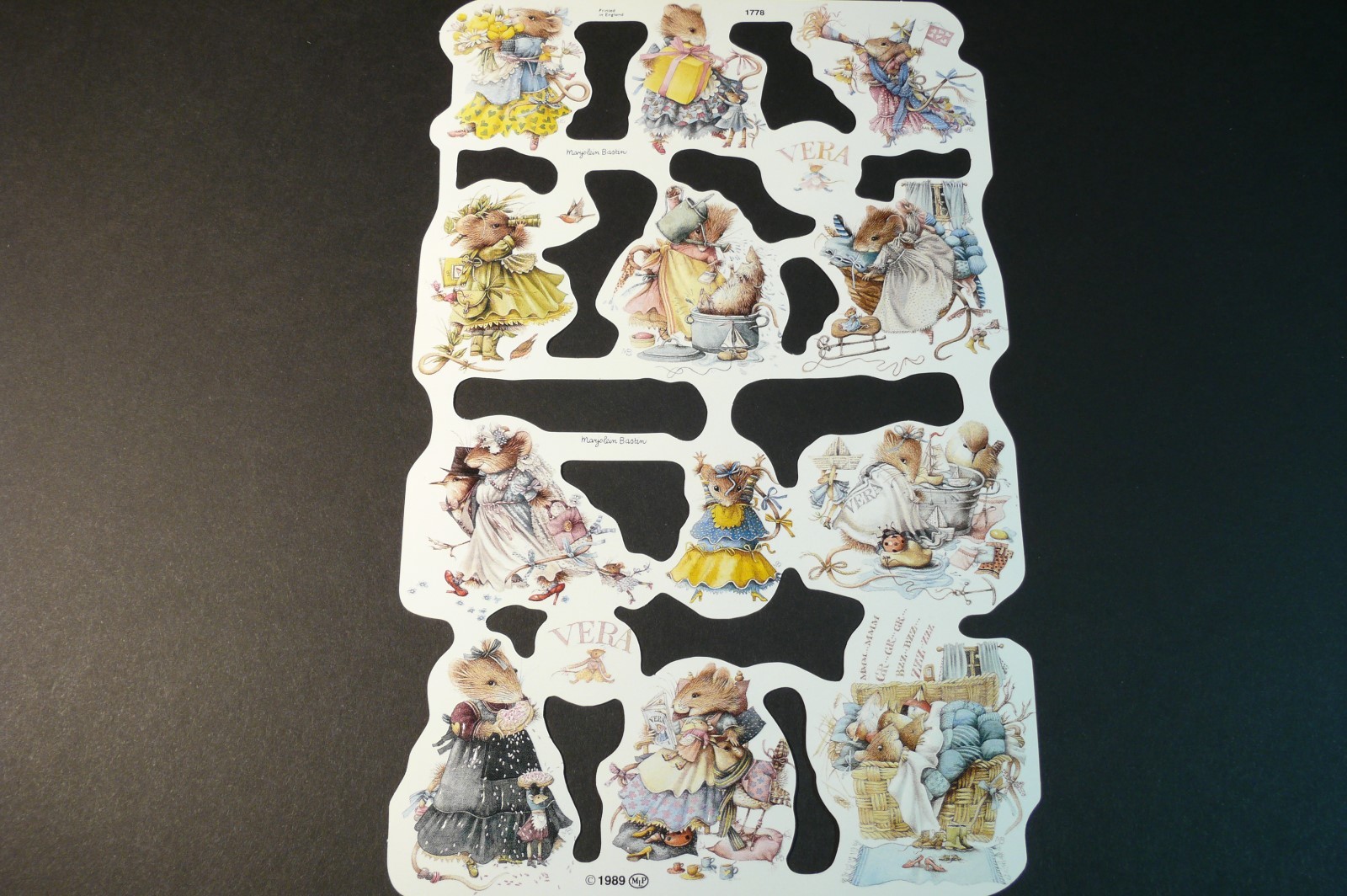 LOT 10 sheets VINTAGE 1989 Marjolein Bastin Die Cut Scrap England Scrapbooking