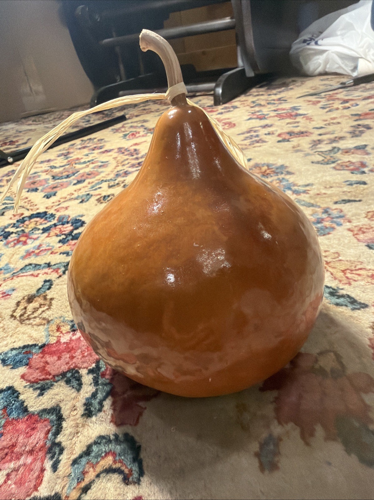 Decorative HARD PEAR SHAPED GOURD -Farmhouse Rustic Cottagecore 4”x7” X 4”