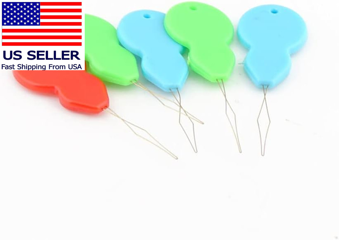 Reusable Plastic Needle Threaders with Clear Box Random Color 5 Pieces Professio