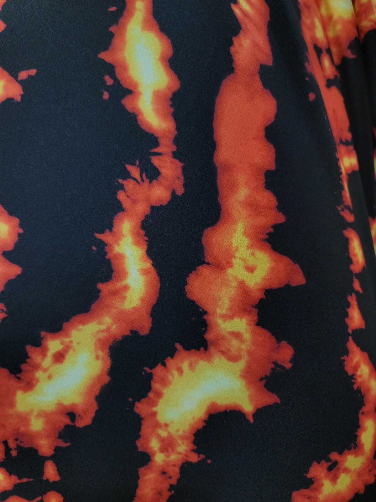 Fire Red And Yellow Spandex Fabric By The Yard Flames Print Stretch Fabric