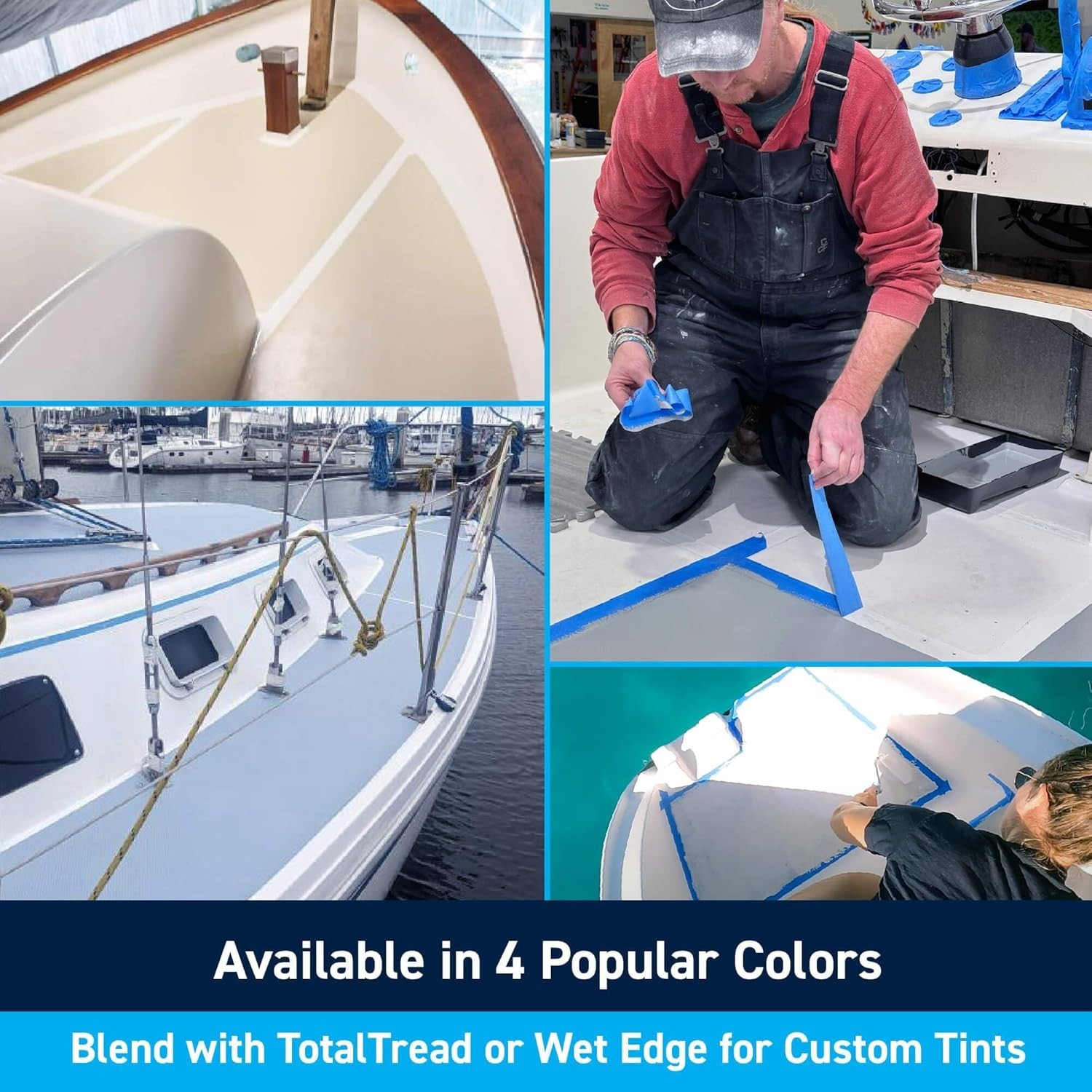 TotalTread Non-Skid Deck Paint, Marine-Grade Anti-Slip Traction Coating for B…