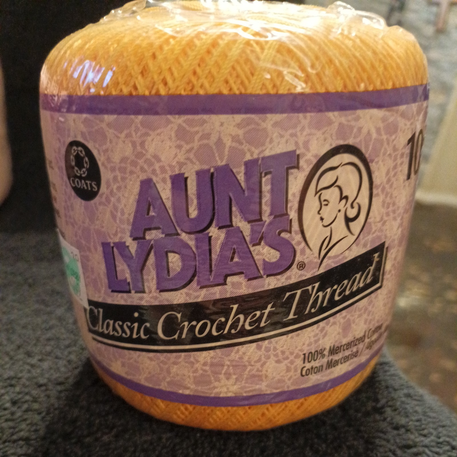 2.9 Oz Aunt Lydia ~ (0421-Goldenrod) – Crochet Thread – Classic Size 10
