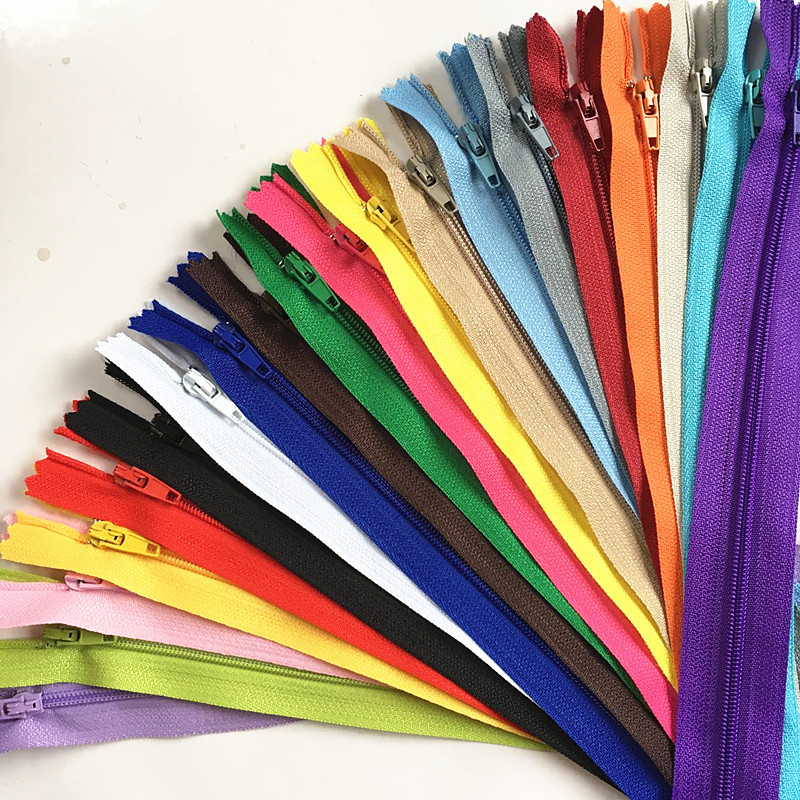 50pcs (10-100CM ) Nylon Coil Zippers Bulk for Sewing Crafts (20/ Colors)