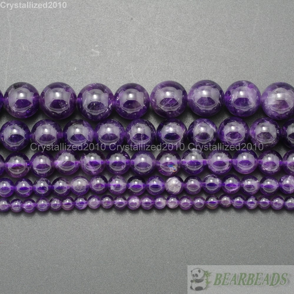 Grade A Natural Amethyst Gemstone Round Beads 2mm 3mm 4mm 6mm 8mm 10mm 12mm 16″