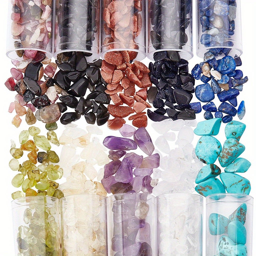 1set 180g 10 style Natural stone Beads No Hole/Undrilled Chip 3~9×1~4mm