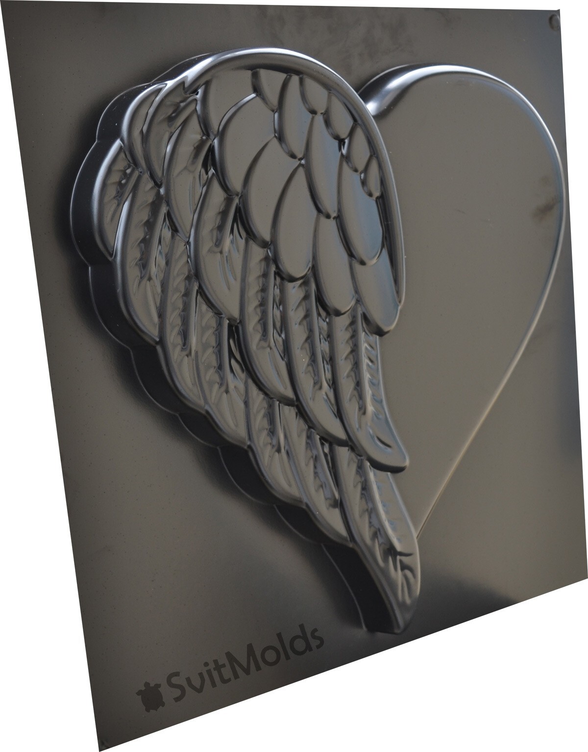 Concrete Mold DIY Heart Wing Decorative Stone for Garden Mold ABS Plastic D78