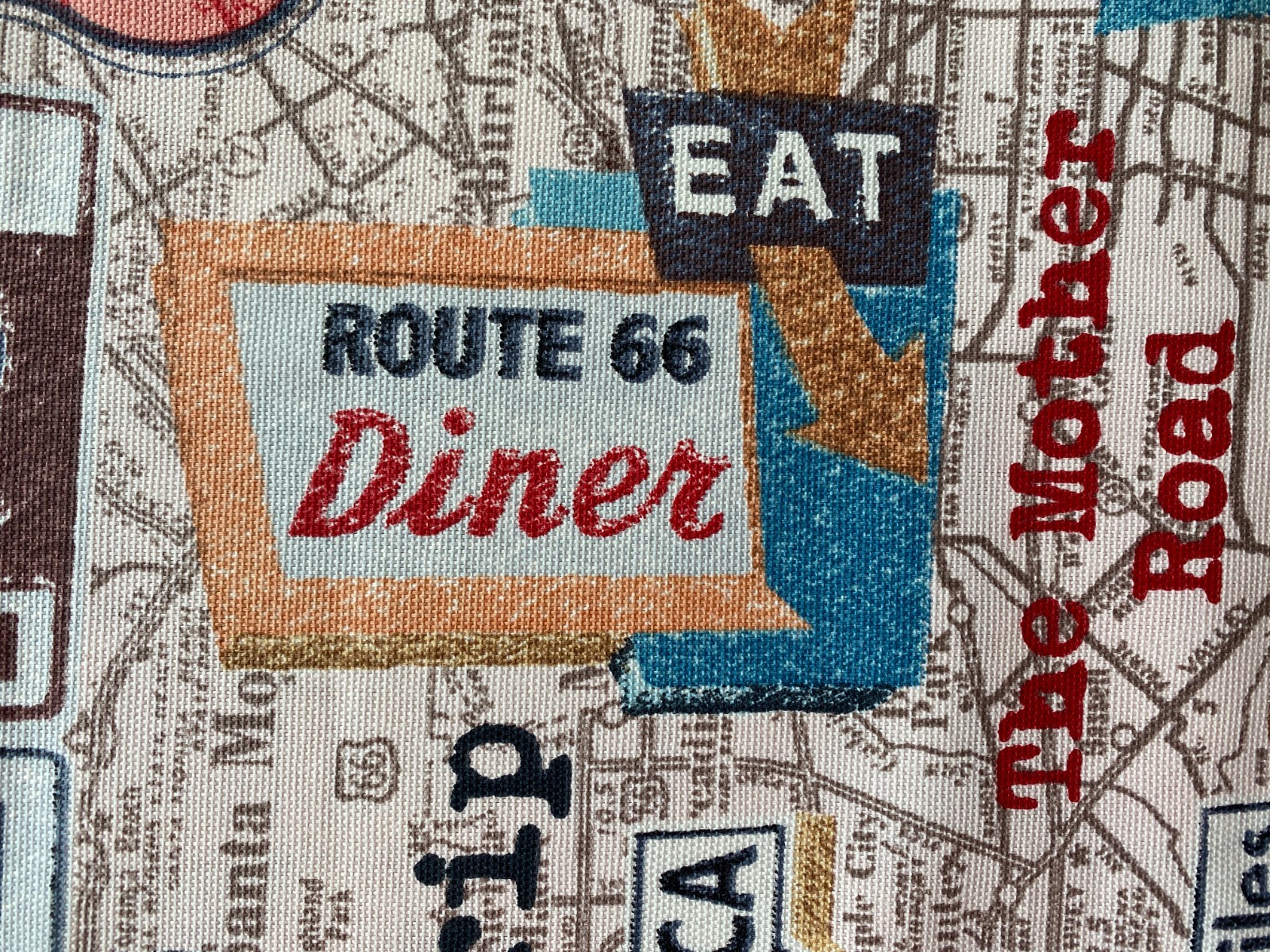 BROTHER SISTER 2014 FABRIC~Home Decor~MOTHER RD~Historic Rte 66~Santa Monica~