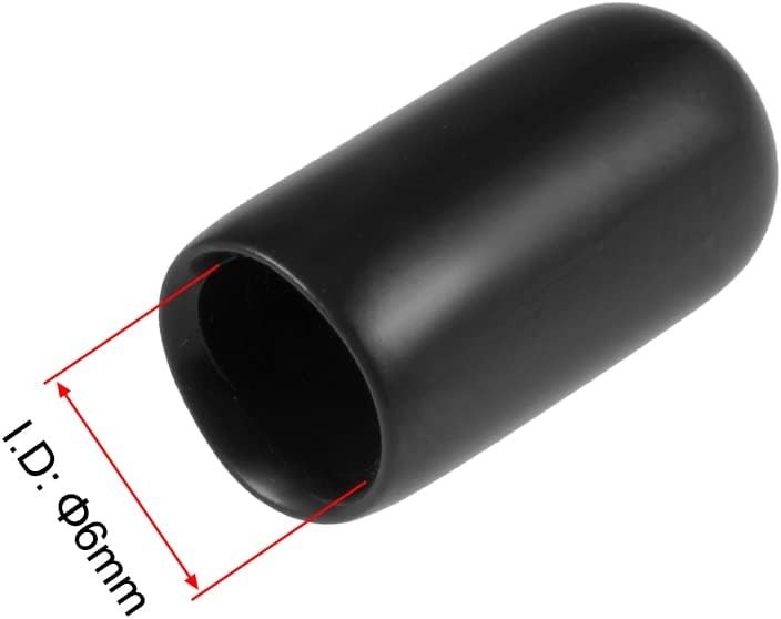 Universal 6mm Round Rubber End Caps – 20pcs Vinyl Tube and Thread Protectors