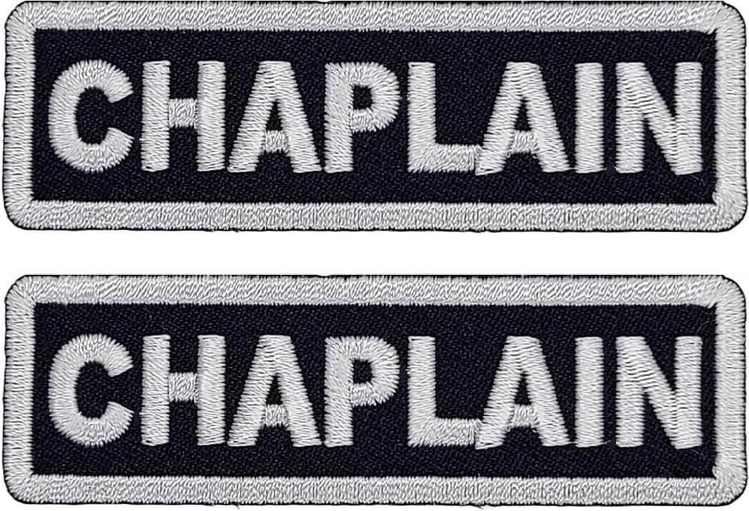 CHAPLAIN CHRISTIANS EMBROIDERED PATCH | 2PC iron On or Sew 3.0 X 1.0 inch
